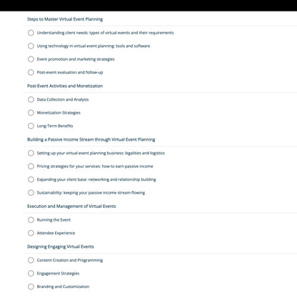 Virtual Event Planning