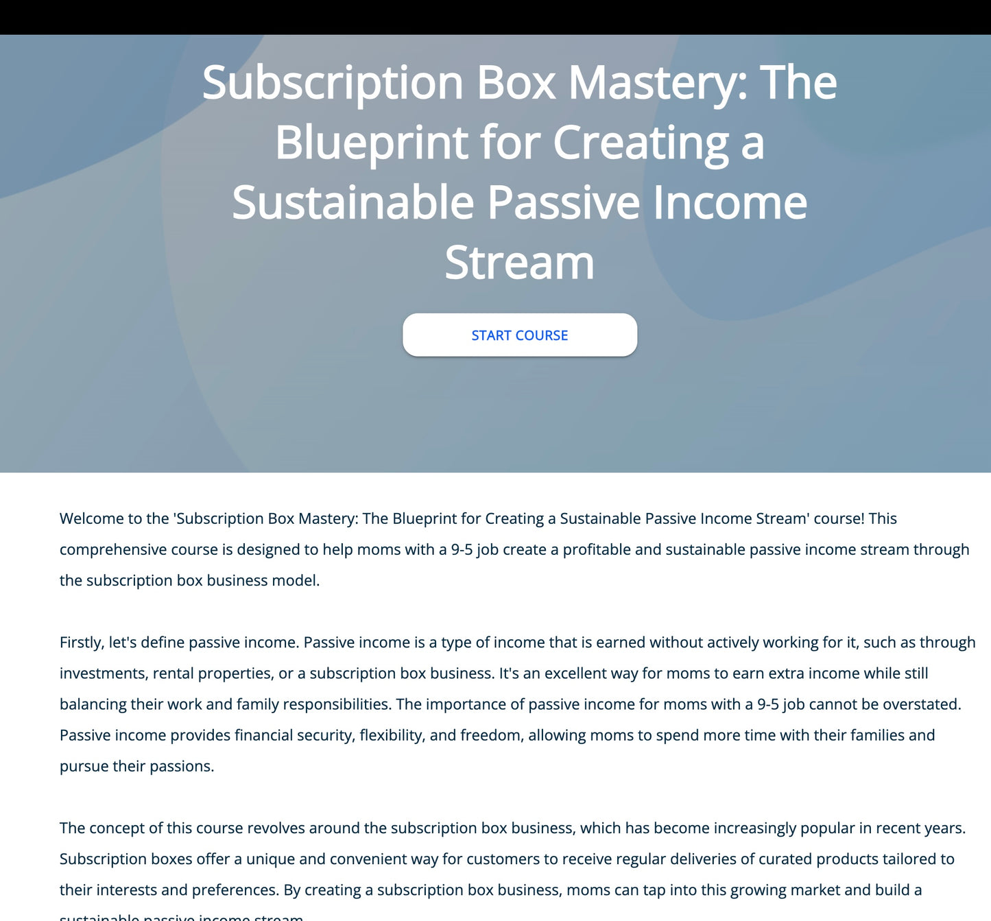 Subscription Box Business