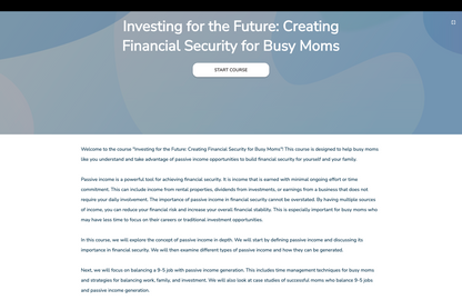 Investing for Busy Moms